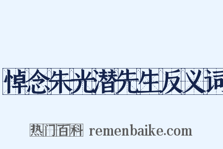 悼念朱光潜先生反义词是什么意思的图片